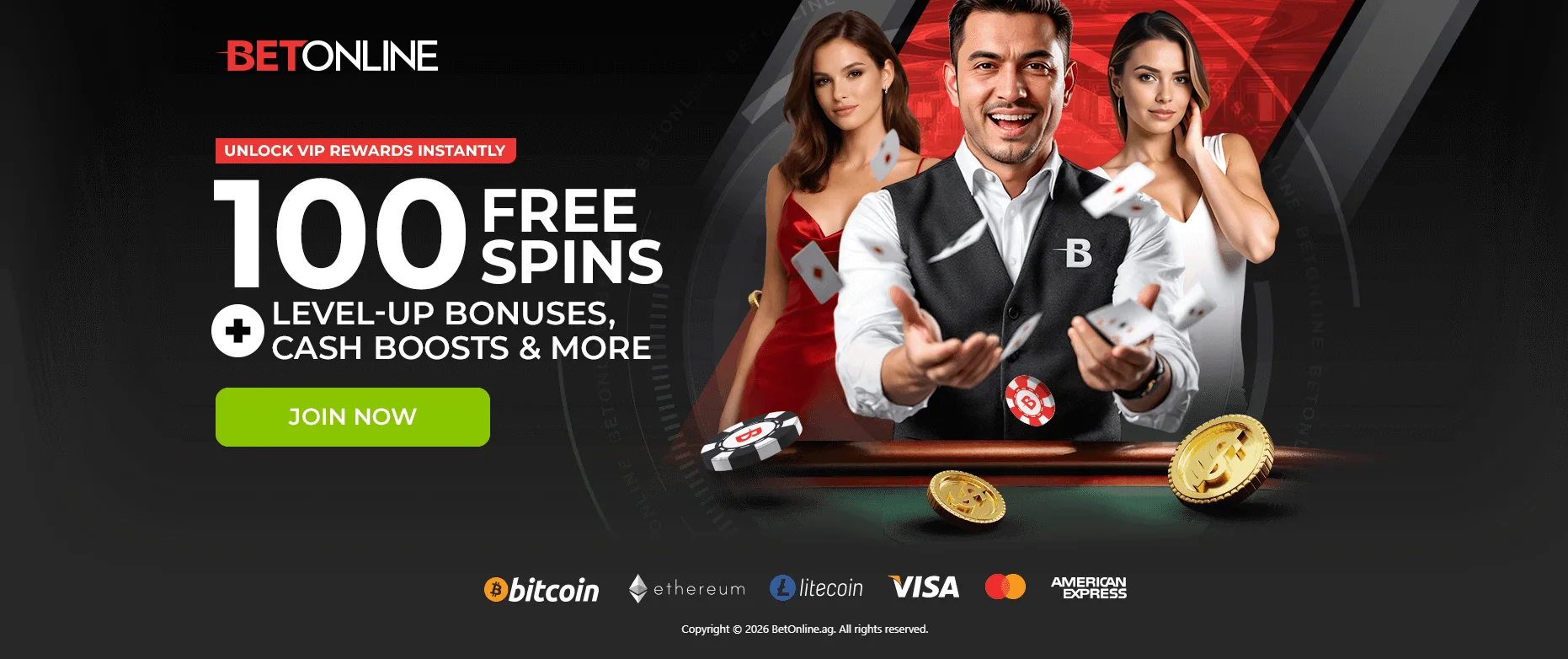 BetOnline casino homepage