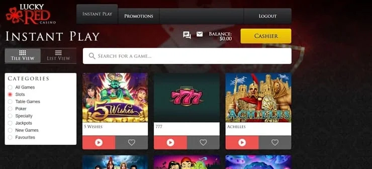 Lucky Red Casino casino homepage