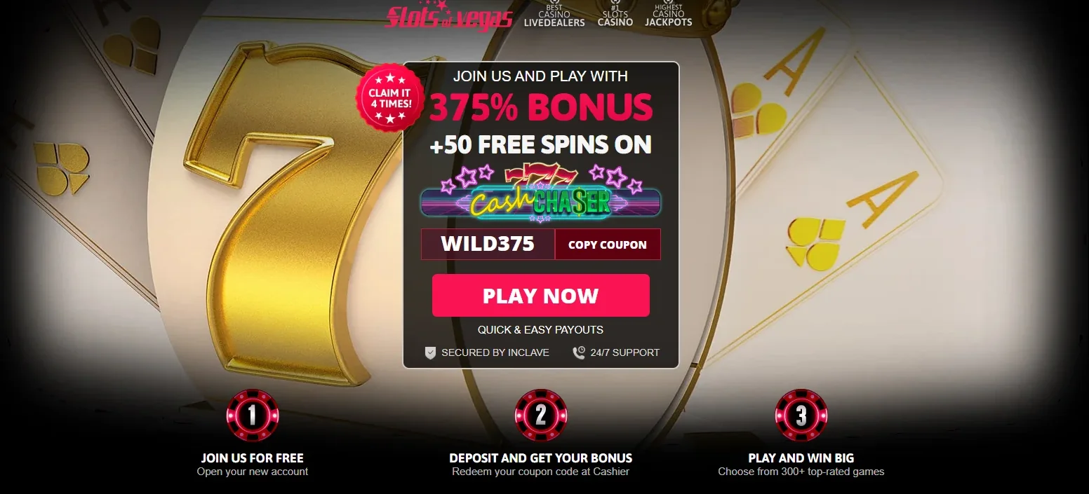 Slots of Vegas casino homepage